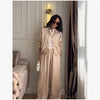 Women Frog Button Satin Jacket Lattern Pants Set Stand Collar Long Sleeve Top Wide Leg Pant Loose Fit Suit Summer Casual Outfits