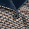 Woolen Plaid Long Coat Women Turn-down Collar Loose Long Sleeve Button Elegant Outwear Female Thicken Spring Street Jacket