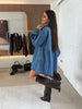 Women's Casual Shirt Button Long Sleeve Denim Dress Loose Pockets Dress