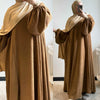 Dubai Corduroy Abaya for Muslim Women Eid Ramadan Modest Dress Loose Large Elegant Gown Islam Clothing Turkey Solid Robe