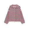 Spring Striped Loose Knit Cardigans Women Casual Turtleneck Zip-up Pink Sweater Coat Women Knitwear Streetwear