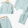 Stylish 2 Pieces Pant Sets Women Irregular Placket Vests Tops and Wide Leg Pants 2pcs Suits Elegant Commuting Outfits 3XL