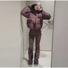 Striped Ski Suit Women's Hooded Full Sleeves Zippers Warm Coats High Waist Pants Winter Winter Lady Tracksuit