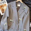 High-Quality Embroidery Blazer Jacket Women Autumn Long Sleeve Casual Female Temperament Ladies Suit Outerwear Tops