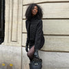 Black Court Style Cropped Jacket For Women Elegant O-neck Long Sleeve Double Breasted Coat Lady Spring Chic Outwear