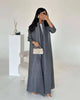 Solid Color Cardigan Long Robe Folded Windbreaker For Women Loose Casual Coffee Long Coat 2DB2952
