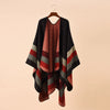Winter Warm Plaid Ponchos And Capes For Women Oversized Shawls and Wraps Cashmere Pashmina Female Bufanda Mujer