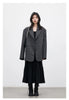 Korean Women Blazers Loose Casual Retro Plaid Single Breasted Mid Length Ladies Jacket Coat Spring Autumn