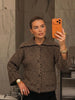 Women Vintage Plaid Knitted Cardigans Coats Long Sleeve Lapel Buttons Sweater Jackets Spring Casual Office Lady Outwear