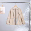 Causal Long Sleeved Grid Female Jacket Drawstring Tight Loose Women's Trench Collar Single Breasted Pocket Outerwear