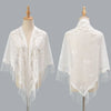 Tassel Patchwork V-Neck Cardigans Women Wedding Accessories Shawl Hollow Multicolored Evening Prom Cape Tulle Shawl Party