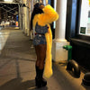Solid Faux Fur Long Coats Women Full Sleeve Open Stitch Fur Jackets Yellow Winter Warm Streetwear