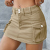 Streetwear Solid Color Cowboy Tight Skirts Women Pocket Design Sense Package Hip Slim Denim Mini Skirt Female Spring