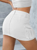 Streetwear Solid Color Cowboy Tight Skirts Women Pocket Design Sense Package Hip Slim Denim Mini Skirt Female Spring