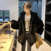 Korean Loose Thick Plush Coat For Women Winter Imitation Fur Rabbits Grass Coat Female Warm Zipper Jacket Hooded Parka Overcoat