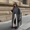 Elegant Solid Women Long Coat Single Breasted Turn-down Collar Loose Full Sleeve Lady Coats Spring Lady Street Outwears