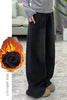 Womens Jeans Y2k Jeans Flared Trousers Black Gray Straight Leg Winter Warm Fleece Lined Loose Fit High Waist Wide Leg