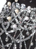 Temperament Spliced Diamonds Dress For Women Lapel Long Sleeve High Waist Patchwork Sequins Chic Dresses Female