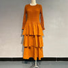 Spring Ruffled Lantern Sleeve Pleated Dress Atmospheric Design Sense Pleated Long Dresses Women's Clothing