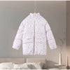 Printed Women's Winter Down Jacket With Hood Zipper Slim Long Sleeve Warm Thicken Quilted Padded Jackets Outerwears