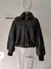 Women's Autumn Winter Clothes Solid Color Leather Thicken Warm Female Short Cotton Jacket 5C1437