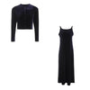 Women Long Sleeve Dress Suit Solid Color Suspenders Long Dress Single-breasted Cardigan Autumn Female Casual Clothes