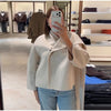 Women's Jacket Outerwear Scarf Collar Solid Long Sleeve Coat Loose Asymmetric Draped Jacket Elegant Casual Street Coat Ladies