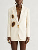 Modern Hollow Out Women Jackets Lapel Collar Long Sleeve Temperament Loose Jacket for Street Outing Wear