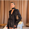 Scarf Ribbon Jacket Skirts Suit Women Chic V-Neck Button Slim Jackets A-line Mini Skirt Sets High Street Lady 2 Piece Set