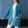 Knitted Shirt Casual Long Sleeve Loose Medium Length Outwear Sweater Coat Women Autumn Knitwears Cardigan Mujer
