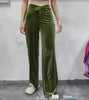 Women Streetwear Corduroy Zipper Fly V-low Waist Straight Wide Leg Trousers Autumn Winter Pants