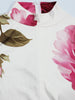 Dashiki African Dresses for Women Flower Printed Stand Collar Elegant Evening Maxi Dress Puff Sleeves Pleated Party A-Line Dress
