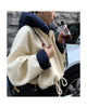 Solid Wool Coat Women Casual Hooded Y2k Loose Zipper Blends Cardigan Full Sleeved Thick Warm Outwear Jackets Autumn Winter