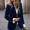 Women's Velvet Blazer Suit Jackets Business Casual Button Up Suit Jacket Autumn Winter Velvet Outerwear Work Office Coats