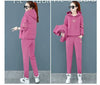 2 pieces women sets autumn thickened fleece sportswear vest+hoodies+pant cold-proof winter coat sets women's clothing