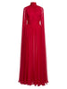 High Street Designer Party Vestido Women's Drifting Sleeves Chiffon Pleated Holiday Long Dress