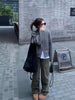 Grey double zipper turtleneck knitted cashmere cardigan women's autumn and winter thickened 100% pure wool with sweater coat