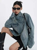 Women's Denim Coat Turtleneck Single Breasted Full Sleeve Patchwork Versatile Jacke Autumn 5R4436