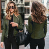 Autumn and Winter Women's Large Size Leather Jacket Solid Color Slim Street Elegant Versatile Top PU Suit Jacket