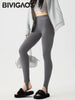 Autumn Winter Thick Foot Pants Sharkskin Leggings Women's Rabbit Fleece Warm Leggings High Waist Elastic Non Trace Yoga