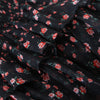 Women Sexy Cross Bandage Black Flower Print Puff Long Sleeve Dress 3 Layer Wood Ears Ruffles Hem Cake Mini Holiday Robe