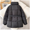 Autumn Winter Warm Cotton Jacket Women Loose Casual Cotton Coat Stand-Up Collar Pure Colour Outerwear Female