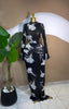 Women Full Sleeve Leaf Print Stacked Bodycon Long Dress Fall Evening Birthday Night Party Vestidos Sexy Dresses