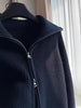 Women's Large Lapel Cashmere Sweater Coat Thick Loose Knit Turtleneck Cardigan for Autumn And Winter