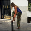 Printed Curved Wide Leg Denim Jeans High Waist Seam Detail Casual Women All-match Long Pants Autumn Chic Outfits