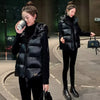 Detachable Hood Down Vest Women's Short Puffer Outwear Autumn Winter Loose Thick Warm Puffer Waistcoat Female