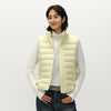 Women Down Vest Thermal Warmth Lightweight 90 Percent Down Fill Slim Fit Stand Collar Layering Solid Color