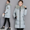 Winter Korean Cotton Jacket Women's Medium Long Big fur collar Coat Female Cotton Thicken Warm Hooded Parker Overcoat