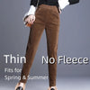 Plus Size Autumn Winter Plush Thick Thin Elegant Women's Pants High Waist Fleece Pencil Pants Corduroy Leggings OL Trousers