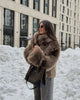 Modern Faux Fur Like Plush Jacket Autumn Winter Women's Warm Trench Coat Thicken Lady's Party Street Wear